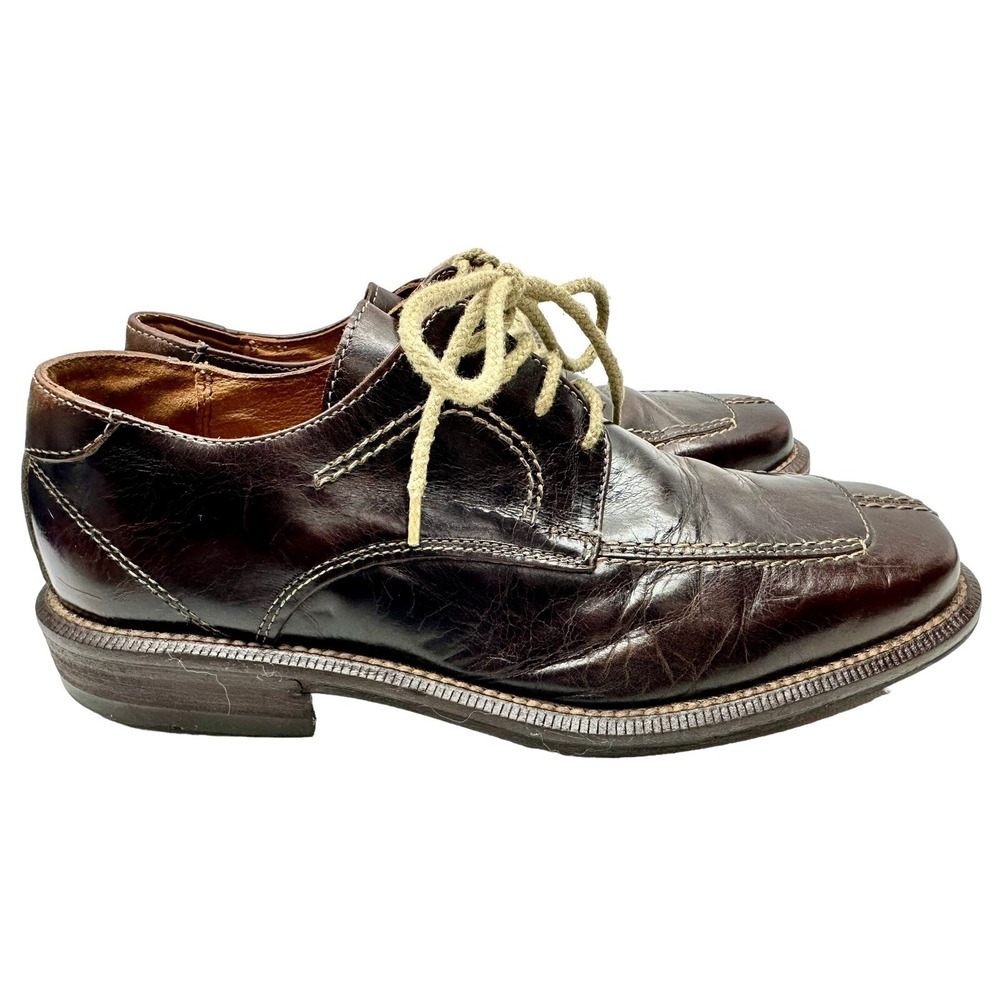Aldo Oxford Brown Leather Bike‎ Square Toe Lace Up Shoes Size 9.5